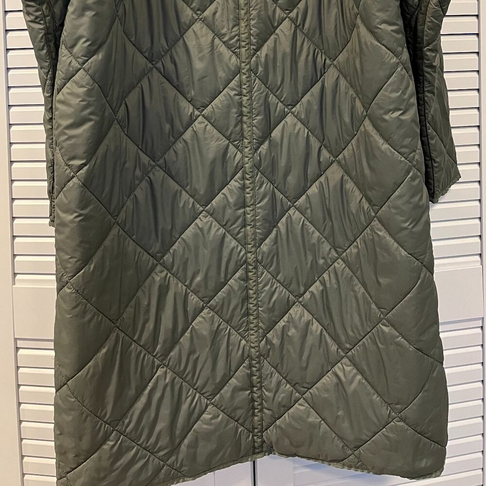ZARA Olive/ Green Oversized Quilted Coat /Puffer Small - Picture 3 of 6